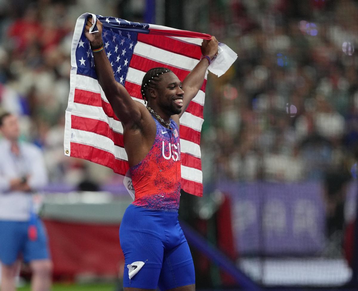 Noah Lyles wins gold in 100m final Social reactions to track star's