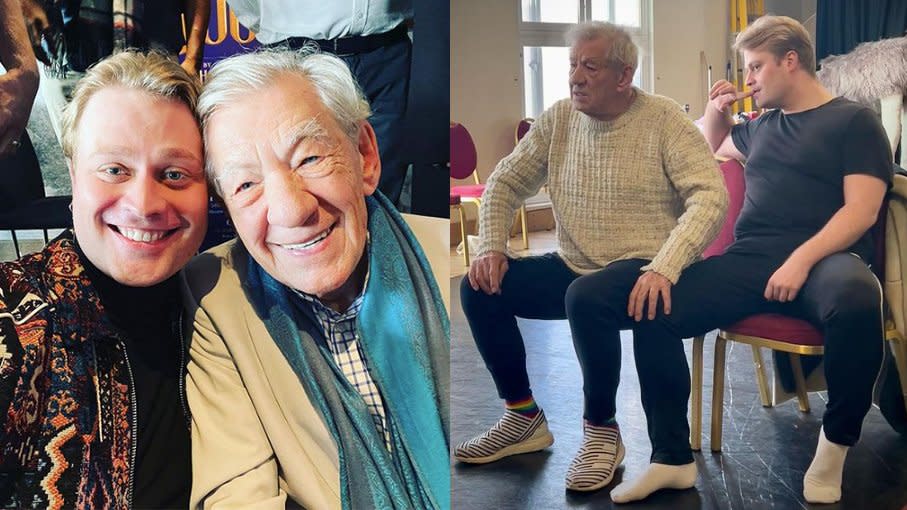 Oscar Conlon-Morrey and Ian McKellen who just broke up after dating for a year