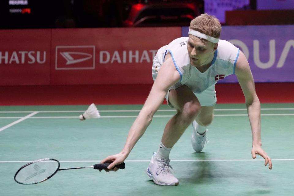 丹麥羽毛球好手Anders Antonsen。（美聯社資料照）