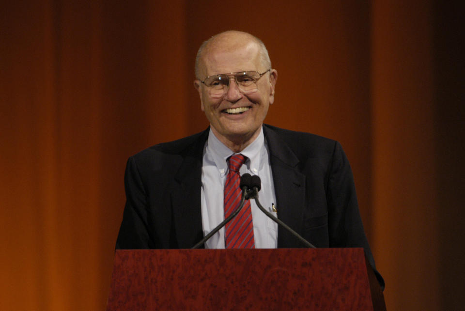 Dingell speaks&nbsp;at his 50th anniversary party in the National Building Museum in 2005.