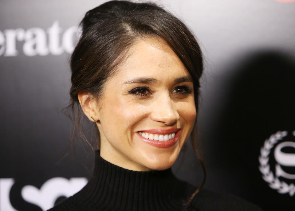 LOS ANGELES, CA - JANUARY 21:  Meghan Markle arrives at the USA Network's 