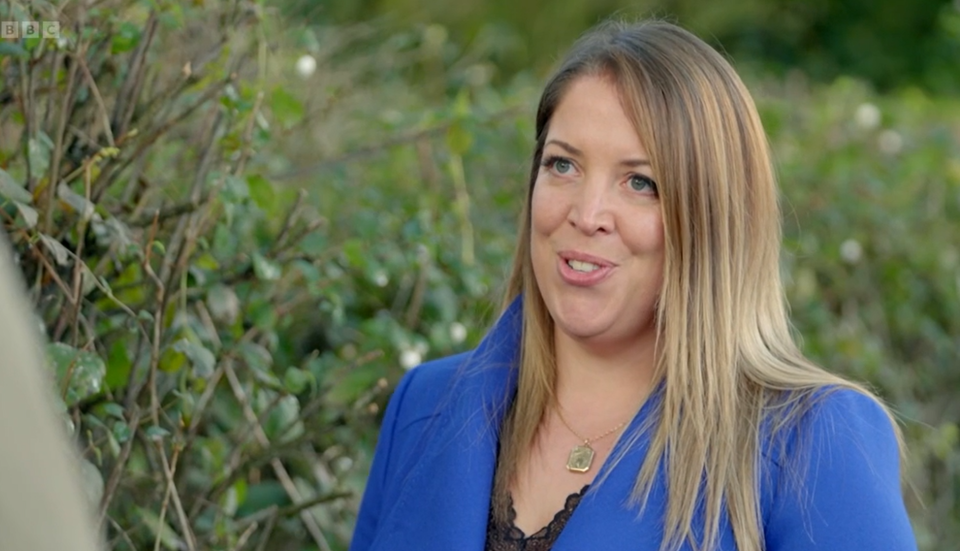 Hannah was delighted with the restored gate. (BBC screengrab)