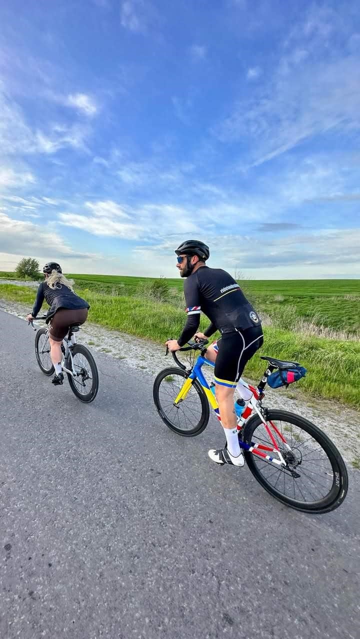 Tom Hashemi previously cycled from London to Lviv to raise money to help clear landmines in the country (PA)