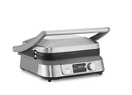 <p><strong>Cuisinart</strong></p><p>amazon.com</p><p><strong>$119.95</strong></p><p><a href="https://www.amazon.com/dp/B0778XLPB7?tag=syn-yahoo-20&ascsubtag=%5Bartid%7C10055.g.28497189%5Bsrc%7Cyahoo-us" rel="nofollow noopener" target="_blank" data-ylk="slk:Shop Now;elm:context_link;itc:0;sec:content-canvas" class="link ">Shop Now</a></p><p>From pressing a panini to whipping up a big batch of pancakes, this easy-to-clean griddle is a mealtime game changer. It features the function, temperature and timer digitally for easy use, and it comes with a 3-year warranty. </p>