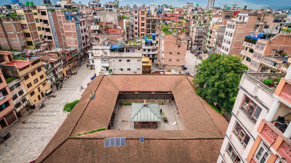 An aerial view of one of Itumbaha's courtyards where ceremonies take place. - Pranab Joshi/Courtesy Itumbaha