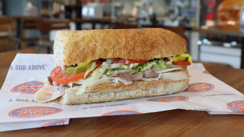 Jersey Mike's sandwich on table