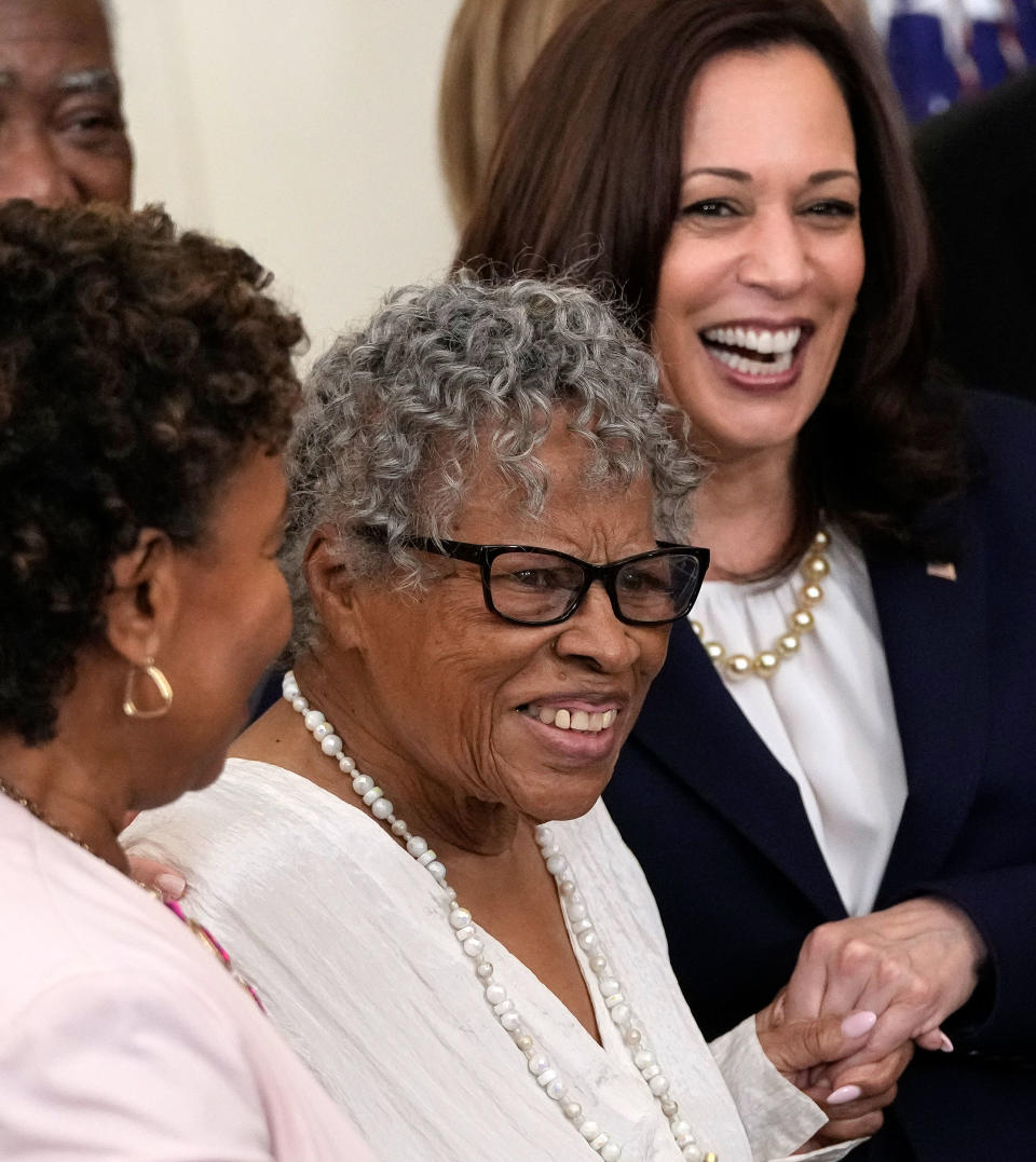 Opal Lee, the “grandmother of Juneteenth,” urged President Joe Biden to declare Juneteenth National Independence Day a federal holiday in 2021. (Drew Angerer / Getty Images)