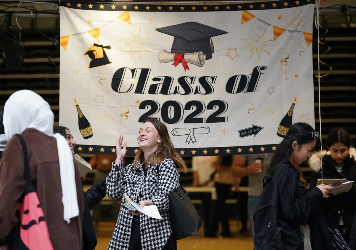 The attainment gap for top grades between the north and south of England has grown since 2019 (Yui Mok/PA) (PA Wire)