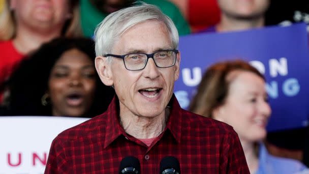 PHOTO: Wisconsin Gov. Tony Evers speaks during an event attended by President Biden at Henry Maier Festival Park in Milwaukee, Sept. 5, 2022. (Susan Walsh/AP)