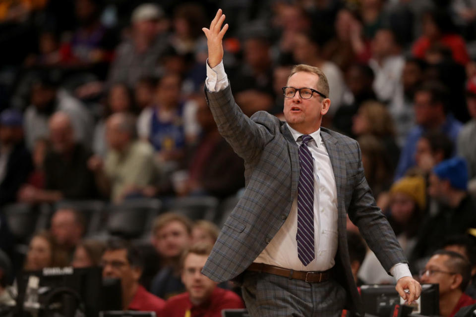 Raptors coach Nick Nurse earned a $15,000 fine for calling out the NBA’s officials on Sunday. (Getty Images)