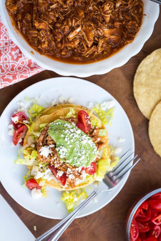 Enchilada Chicken Tostadas