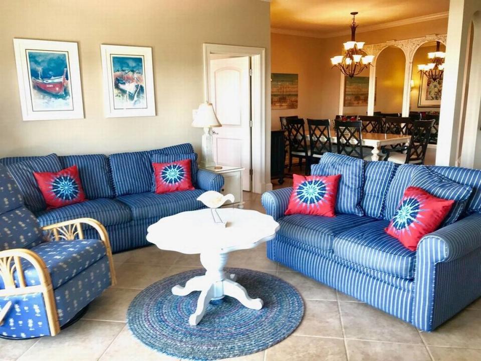 An interior view of a luxury vacation rental home at the Kiawah Island Golf Resort.