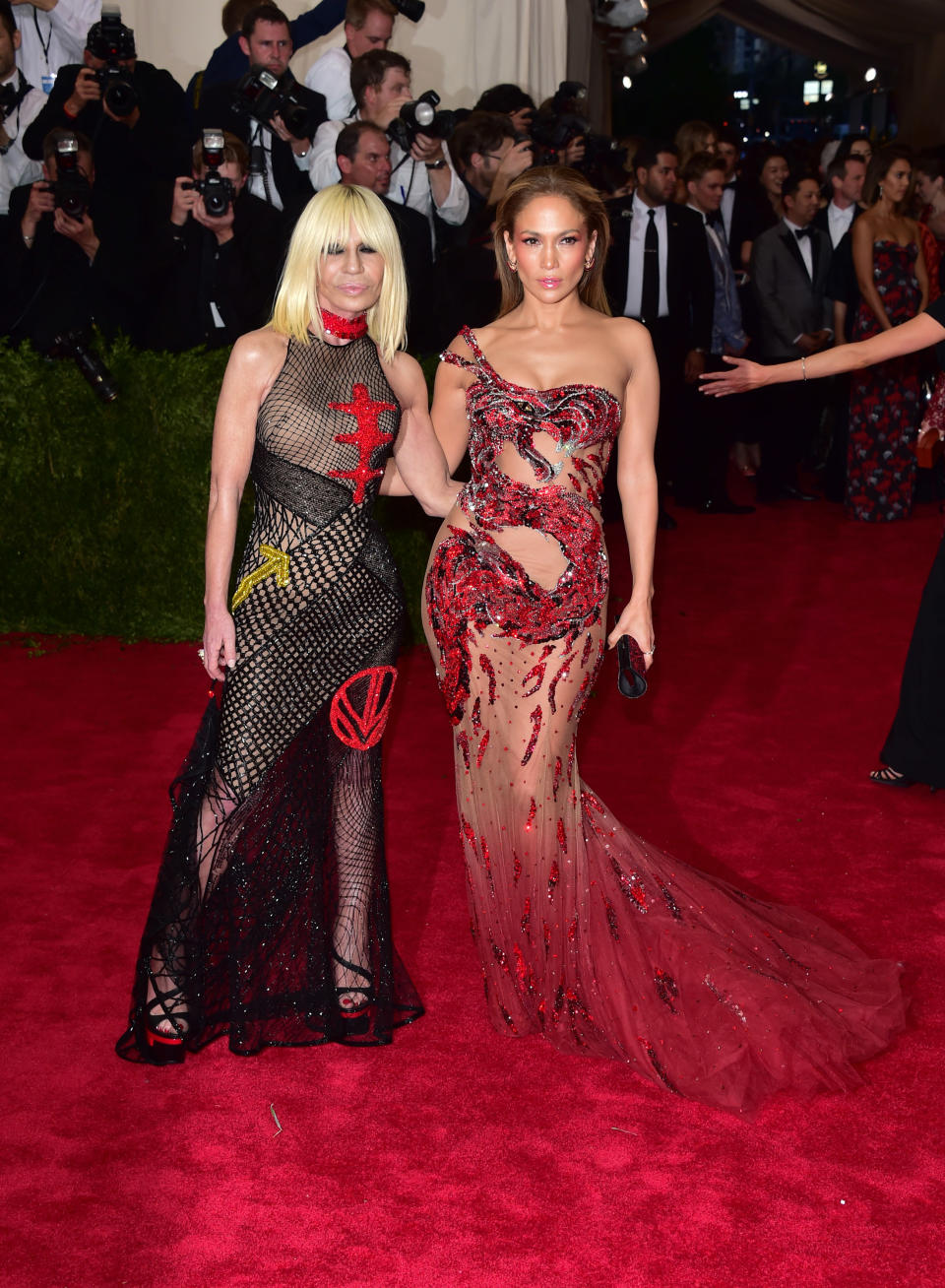 With Jennifer Lopez at the Met Gala in 2014