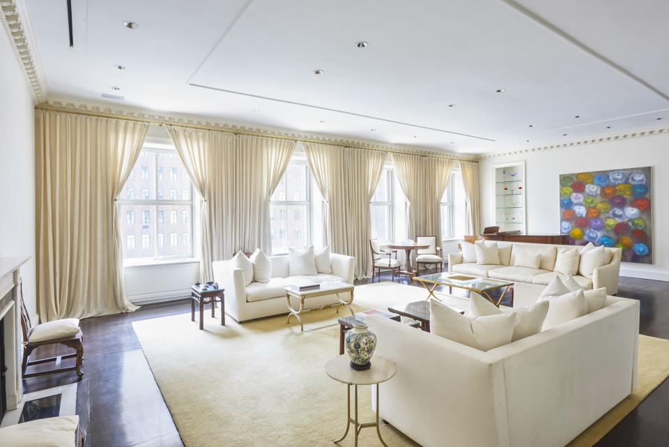 <p>For six years in the 1930s, <a rel="nofollow noopener" href="https://www.townandcountrymag.com/leisure/real-estate/g3060/jackie-kennedy-nyc-apartment/" target="_blank" data-ylk="slk:Jacqueline Bouvier's family;elm:context_link;itc:0;sec:content-canvas" class="link ">Jacqueline Bouvier's family</a> resided at the iconic 740 Park Avenue building in New York City's Upper East Side, so it's no surprise that there's a high price to pay for an apartment at the prestigious address. One lucky buyer will now have the chance, as a duplex unit (8/9A) in the building has <a rel="nofollow noopener" href="http://www.warburgrealty.com/listing/WR-701652/lenox-hill-ny-10021/" target="_blank" data-ylk="slk:just been listed;elm:context_link;itc:0;sec:content-canvas" class="link ">just been listed</a> for $33 million. </p><p>The owner of said duplex? Reportedly <a rel="nofollow noopener" href="https://www.wsj.com/articles/steven-mnuchin-asks-32-5-million-for-longtime-manhattan-home-1536850530" target="_blank" data-ylk="slk:Steven Mnuchin;elm:context_link;itc:0;sec:content-canvas" class="link ">Steven Mnuchin</a>, the US Secretary of the Treasury.</p><p>The stunning space boasts a slew of thoughtful renovations, which work well with its traditional pre-war style. From gorgeous marble flooring and wood-burning fireplaces to a spacious master suite and an eye-catching gallery featuring 11-foot ceilings, the luxurious property has everything a buyer could ever want in a home. Here's a look inside the apartment at the sought-after address.<br></p>