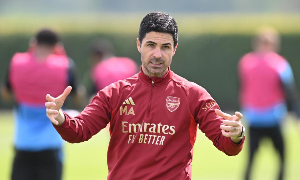 <span>Mikel Arteta wants to build a dynasty of success at <a class="link " href="https://sports.yahoo.com/soccer/teams/arsenal/" data-i13n="sec:content-canvas;subsec:anchor_text;elm:context_link" data-ylk="slk:Arsenal;sec:content-canvas;subsec:anchor_text;elm:context_link;itc:0">Arsenal</a> – but first they must focus on defeating Bournemouth.</span><span>Photograph: Stuart MacFarlane/Arsenal FC/Getty Images</span>
