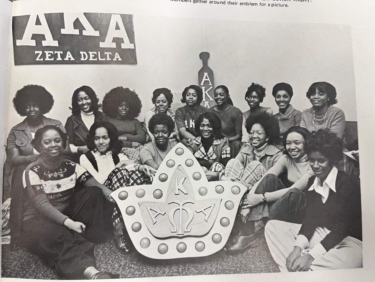 Members of Alpha Kappa Alpha sorority are shown in the 1974 University of Tennessee yearbook, the Volunteer. They were the first national historically Black Greek Life organization to be chartered on the UT campus in December 1970.