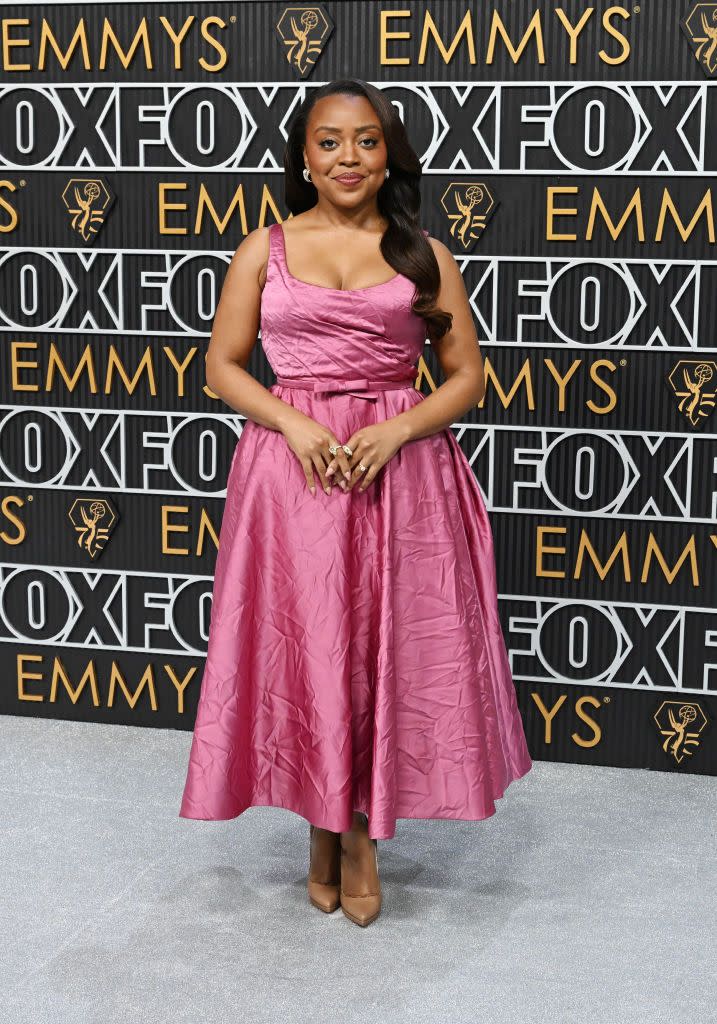 quinta brunson at the 75th primetime emmy awards held at the peacock theater on january 15, 2024 in los angeles, california photo by gilbert floresvariety via getty images