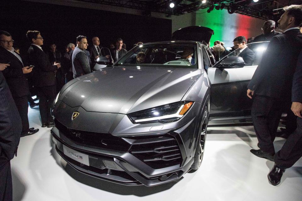 Lamborghini's first SUV, the Urus, was introduced at the auto show in Detroit in 2018. It is among the most popular high end SUVs on the market, costing more than $200,000. Lamborghini has sold out its current production run.