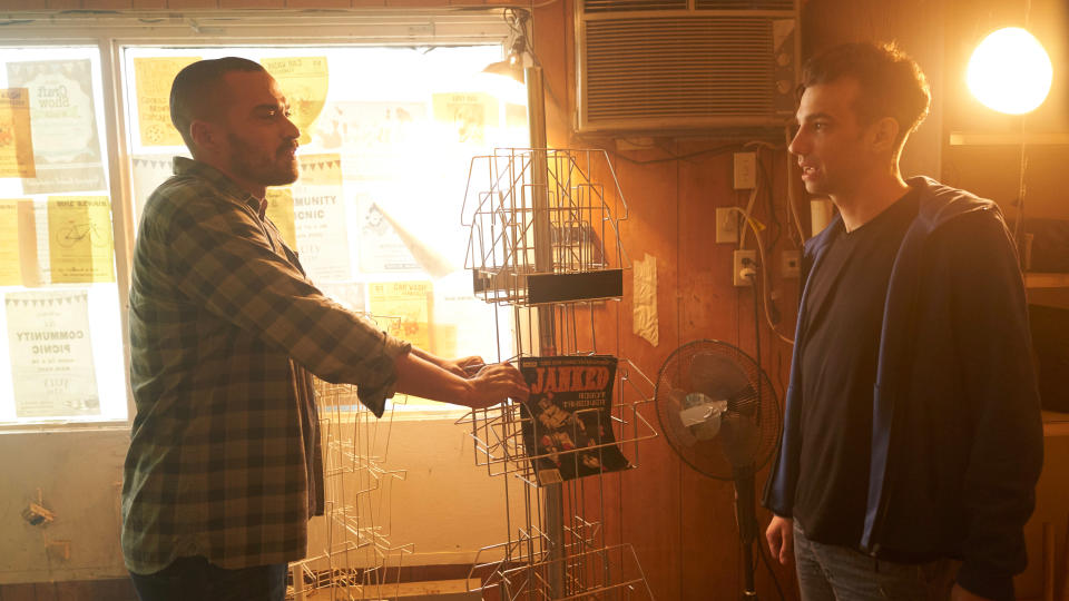 Jesse Williams and Jay Baruchel in 'Random Acts of Violence'. (Credit: Shudder)                               