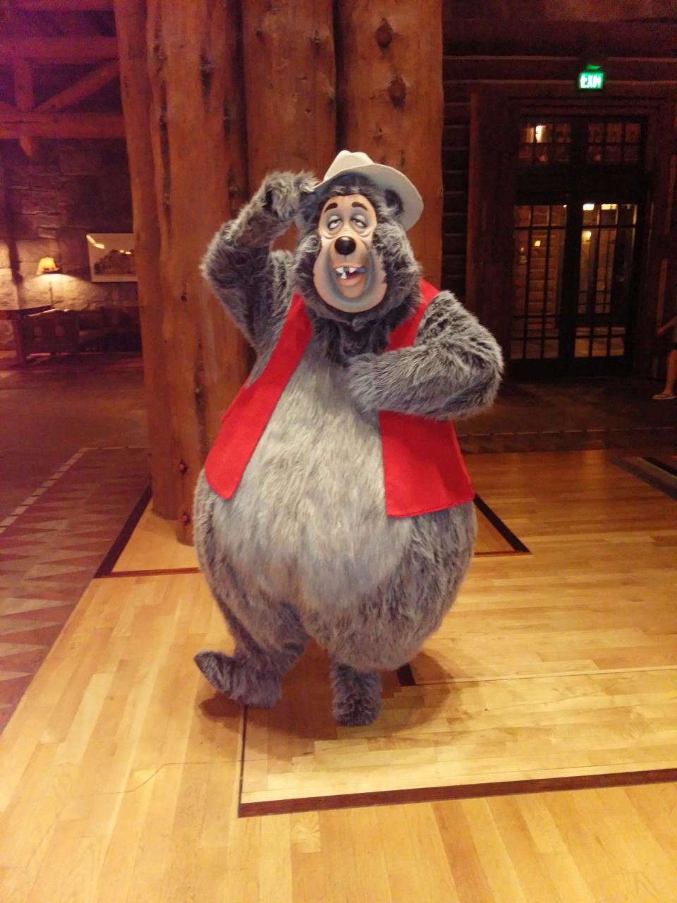 Big Al visits Wilderness Lodge as guests waited out Hurricane Dorian. Characters rarely visit Disney resorts to have casual meetings with guests.