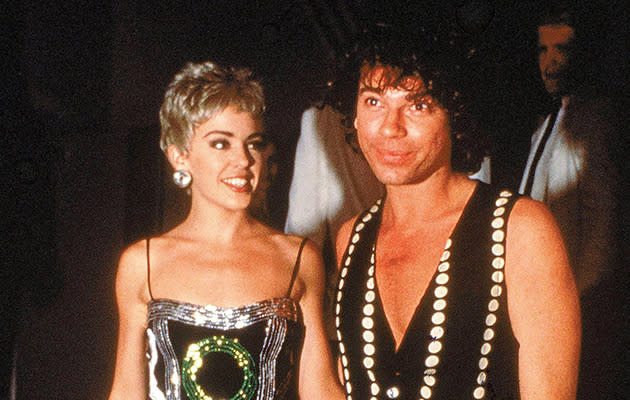 Kylie with her ex-boyfriend Michael Hutchence. Photo: Getty Images.