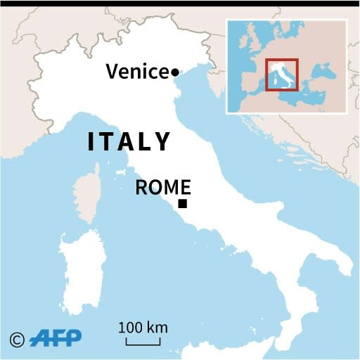 Map of Italy locating Venice which was flooded after the highest tide in more than 50 years late Tuesday