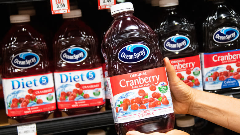 Big bottles of cranberry juice