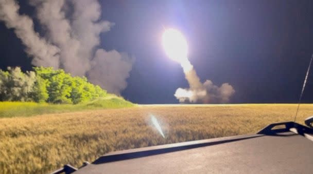 FILE PHOTO: This file photo shows an M142 High Mobility Artillery Rocket System (HIMARS) being fired in an undisclosed location in Ukraine in a still image obtained from an undated social media video uploaded on June 24, 2022. (Pavlo Narozhnyy via Reuters)