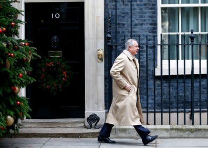 FILE PHOTO: Britain's Attorney General, Geoffrey Cox, leaves 10 Downing Street, London, Britain, December 4, 2018. REUTERS/Henry Nicholls