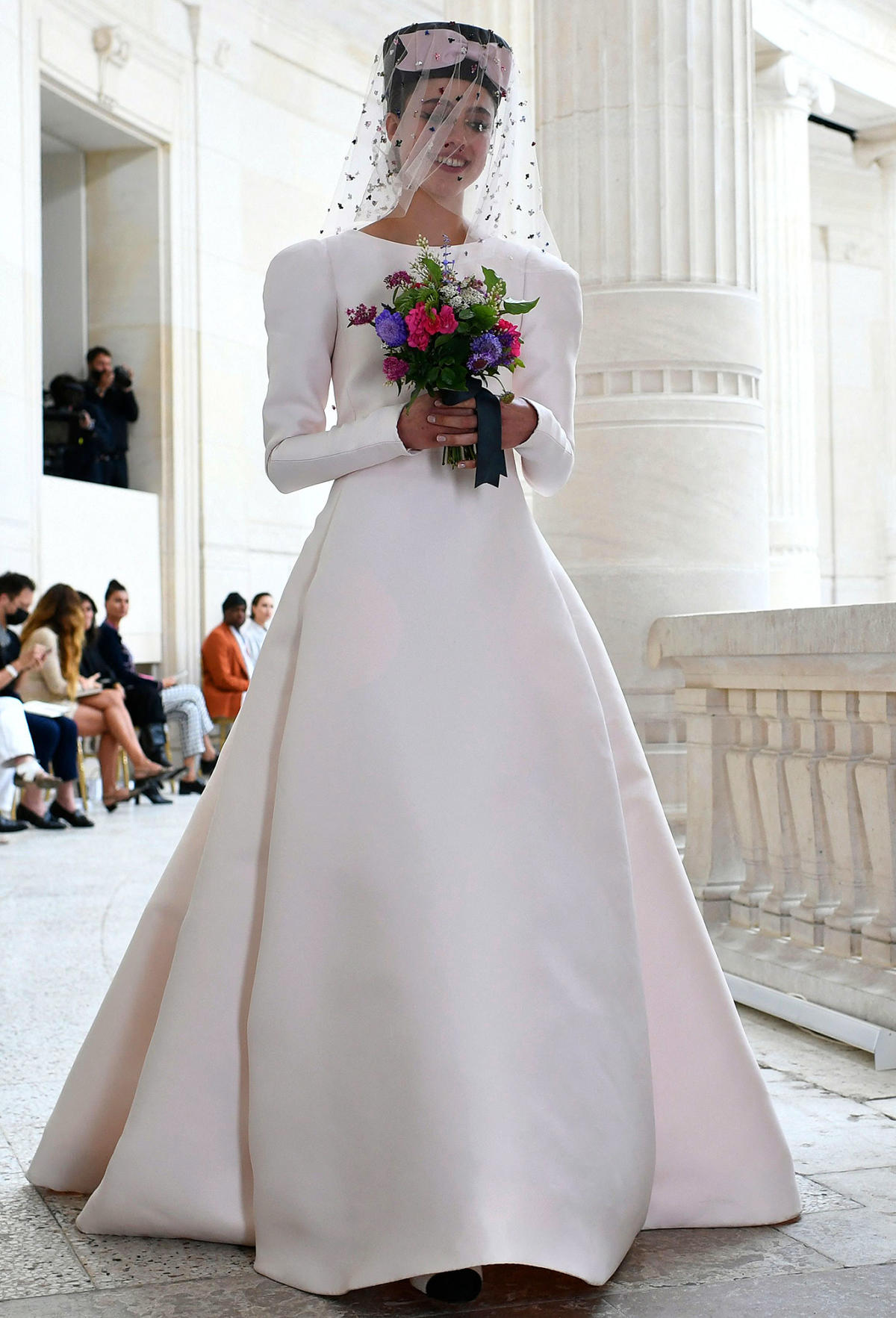 Margaret Qualley Was Pretty in Pink as the Bride in Chanel Couture