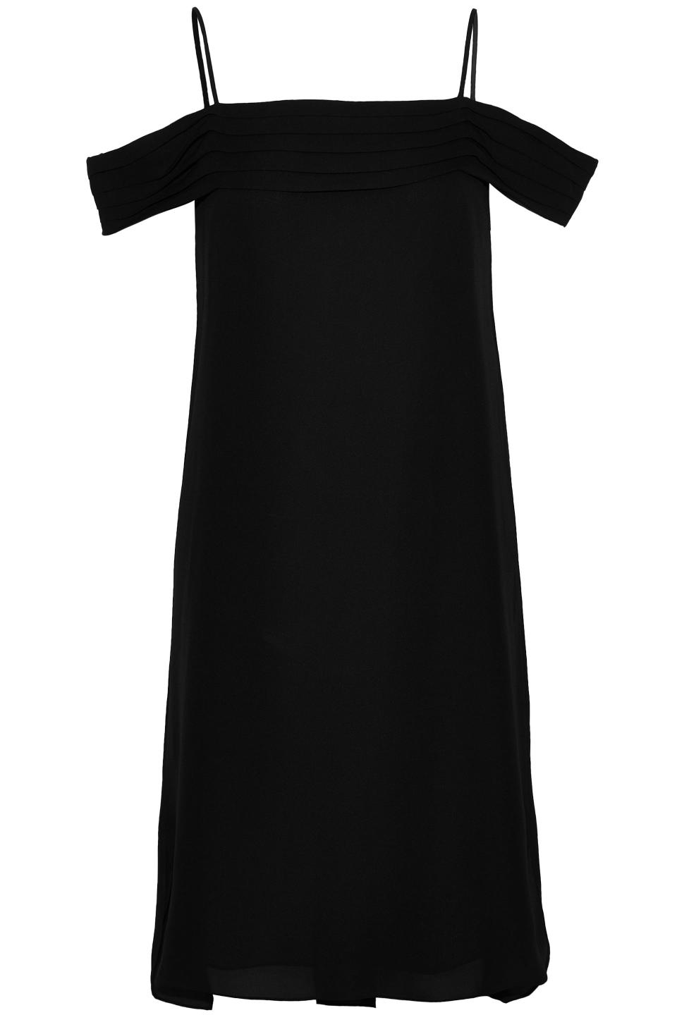 T by Alexander Wang cold-shoulder pleated silk crepe de chine dress. (Photo: the Outnet)