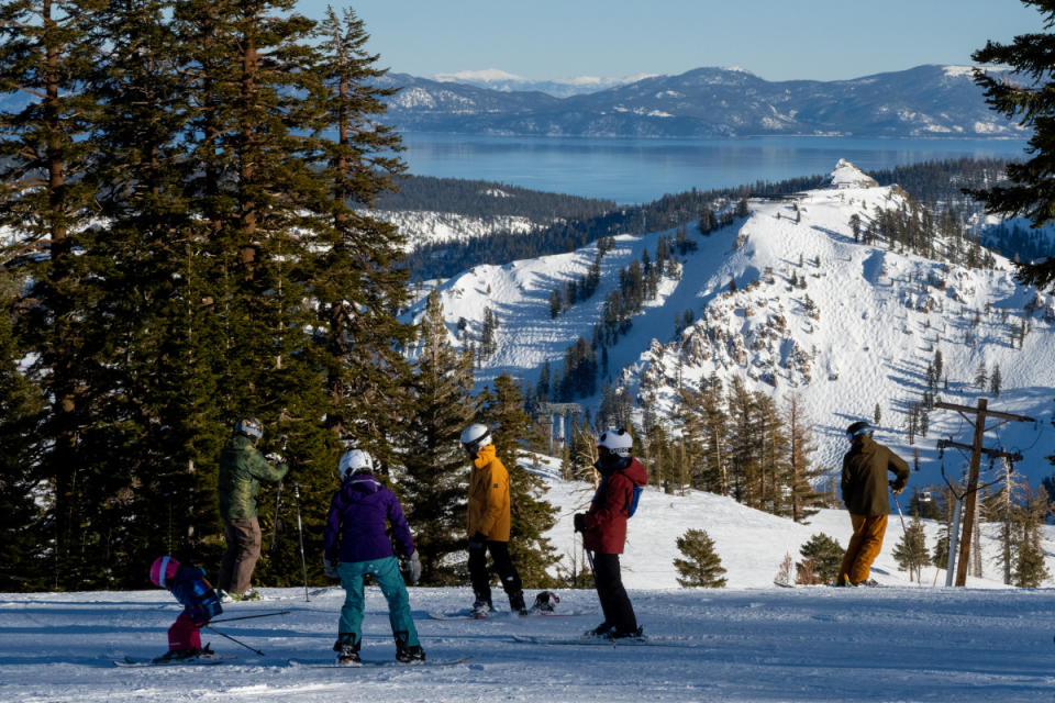 Palisades Tahoe with KT-22 in the foreground and Lake Tahoe in the background (Jan. 21, 2023)<p>Photographer: Marlena Sloss/Bloomberg via Getty Images</p>