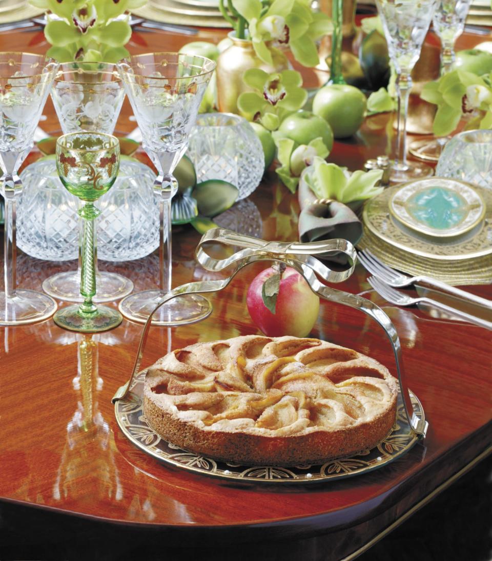 The sunken apples and honey tart is a dessert recipe that cookbook author Susie Fishbein considers a perfect choice for celebrating the Jewish New Year or Rosh Hashanah. (Photo provided by Martino & Binzer marketing and public relations firm.)