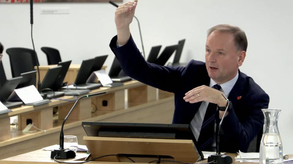Sir Simon Stevens, former CEO of NHS England, giving evidence before the Covid Inquiry on Thursday (UK Covid-19 Inquiry/PA Wire)