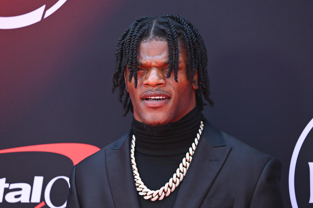 Lamar Jackson at The 2024 ESPY Awards held at the Dolby Theatre on July 11, 2024 in Los Angeles, California. (Photo by Gilbert Flores/Variety via Getty Images)