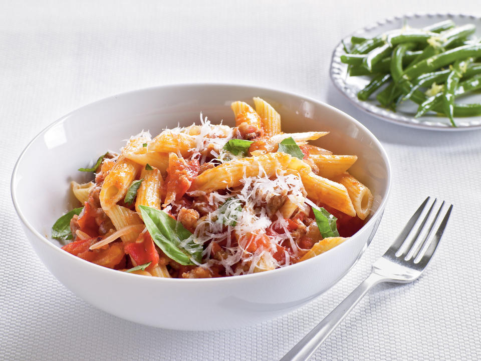 Fresh Tomato, Sausage, and Pecorino Pasta