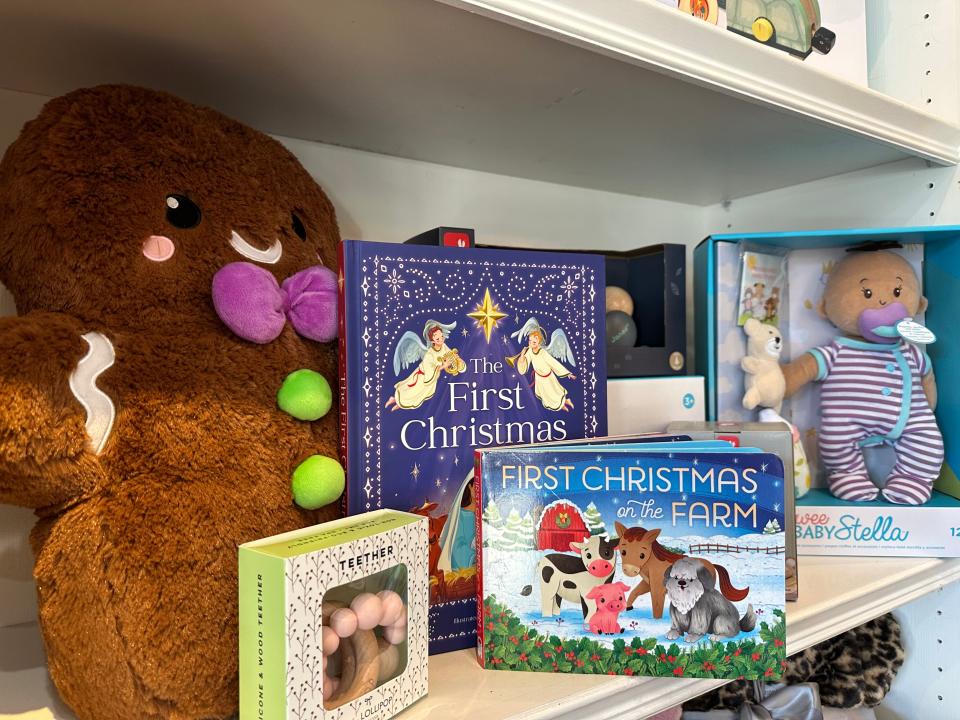 Christmas books can be found at Sassy Pants Children's Boutique at Lincoln Center in Stockton. (Photo taken Friday, Dec. 1, 2023.)