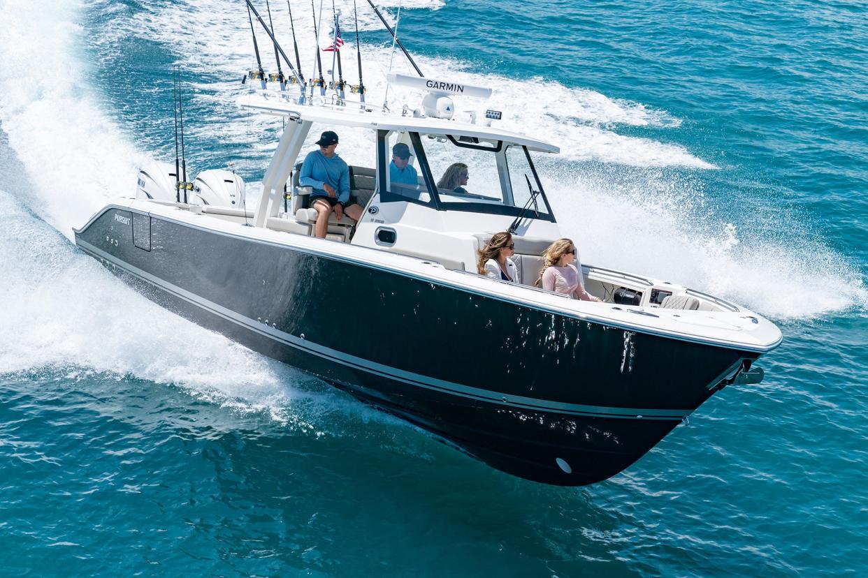 The S 358 built by Pursuit Boats in Fort Pierce will debut at the Fort Lauderdale International Boat Show Oct. 27-31, 2021.