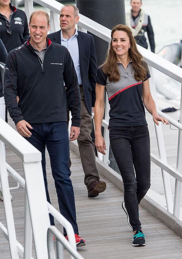 Kate and Will about to board their boat. Photo: Getty Images