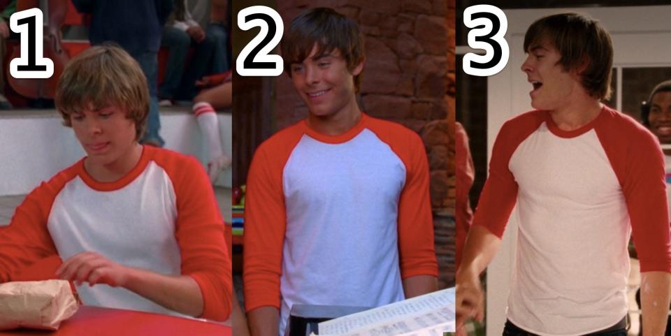 troy bolton red and white shirt hsm