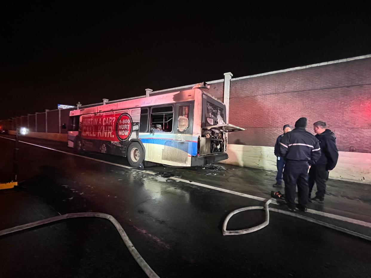 A Stark Area Regional Transit Authority bus caught fire around 9:23 p.m. Wednesday on Interstate 77 south, south of Tuscarawas Street W in Canton. City firefighters responded and had the fire out within about 15 minutes. The driver was able to escape the vehicle and was not injured, a Canton fire captain said.