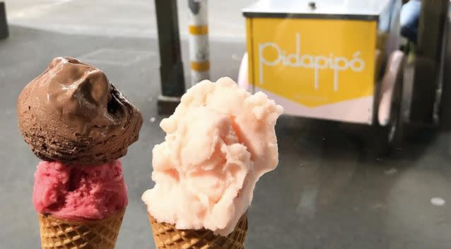 Pidapipo Gelateria has come under fire after sharing an image of gendered ice cream flavours to Instagram (pictured is a customer photo). Source: Instagram