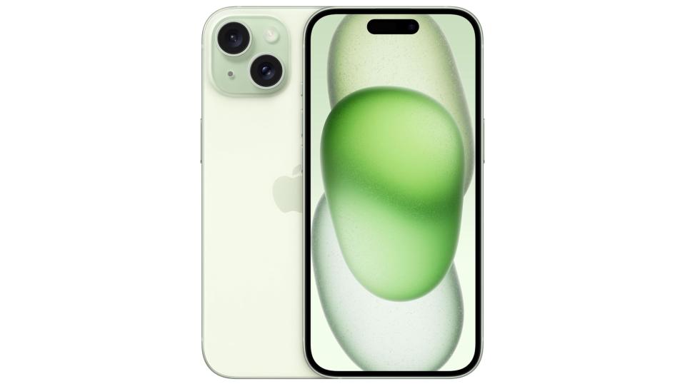 The iPhone 15 in green