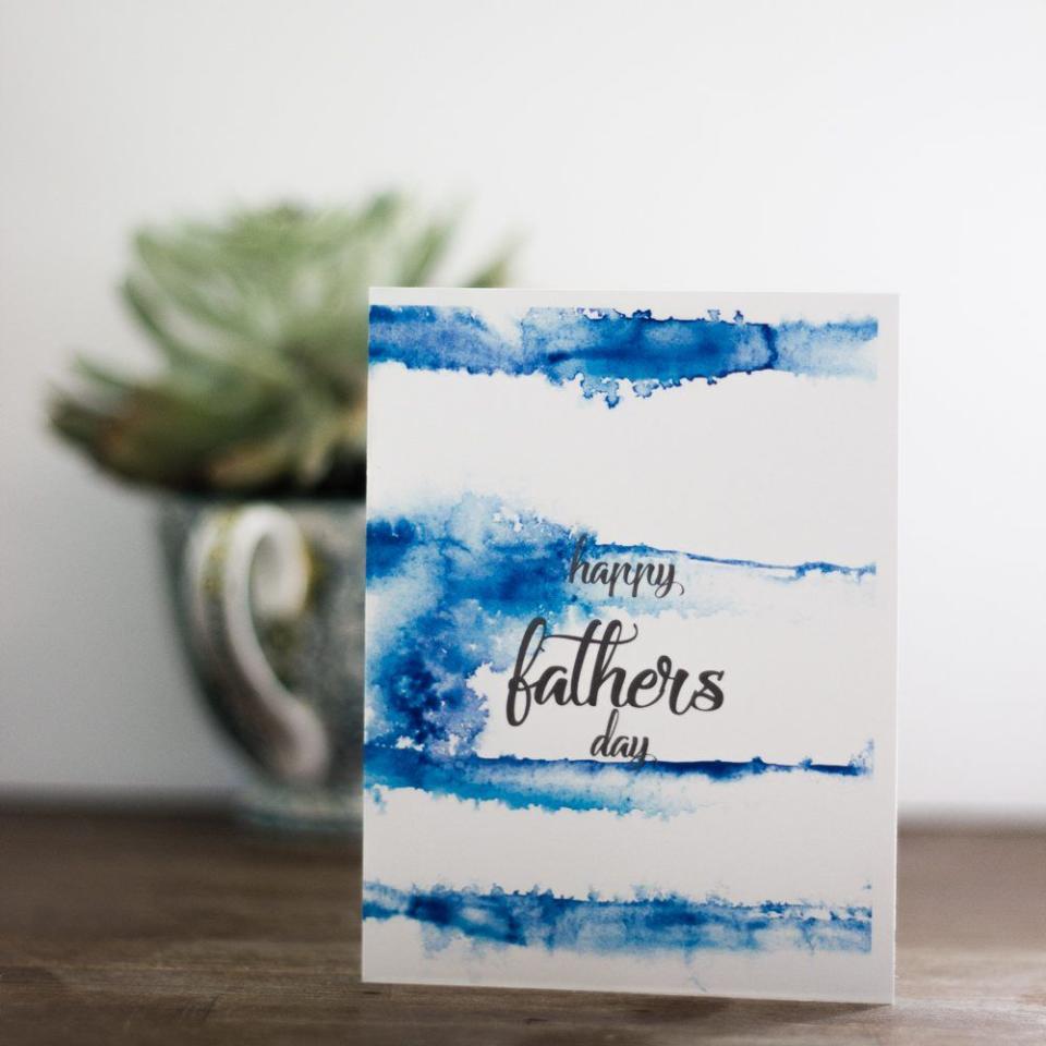 printable fathers day cards watercolor father's day card