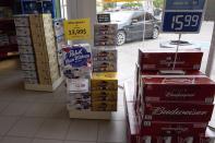 <p>No. 6: Drummondville, Que.<br>Proportion of work with the potential to be automated: 49 per cent<br>Population: 71,195<br>Various brands of beer are seen on display inside a store in Drummondville, Que., on July 23, 2015. (THE CANADIAN PRESS/Ryan Remiorz) </p>