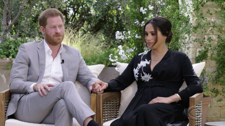 Harry und Meghan bei einem ihrer TV-Interviews (Bild: ddp images)