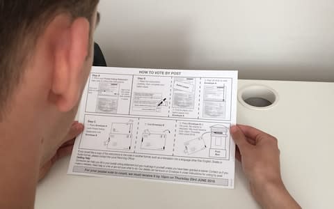 Postal voting instructions