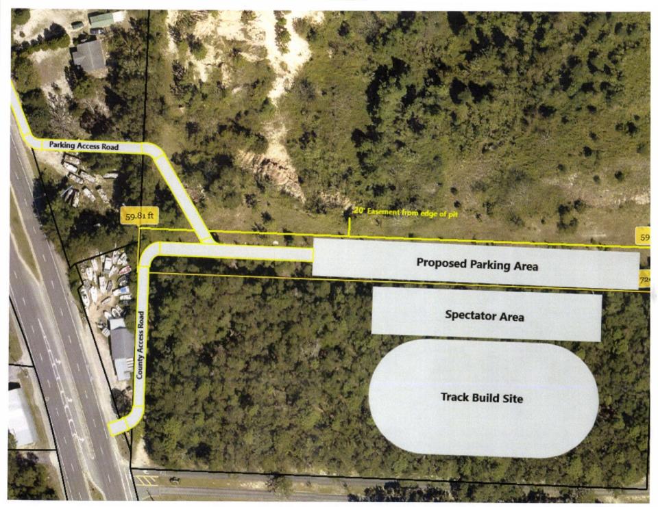 A map shows the proposed site of a new outdoor skating track just north of Weber's Skate World in Milton.