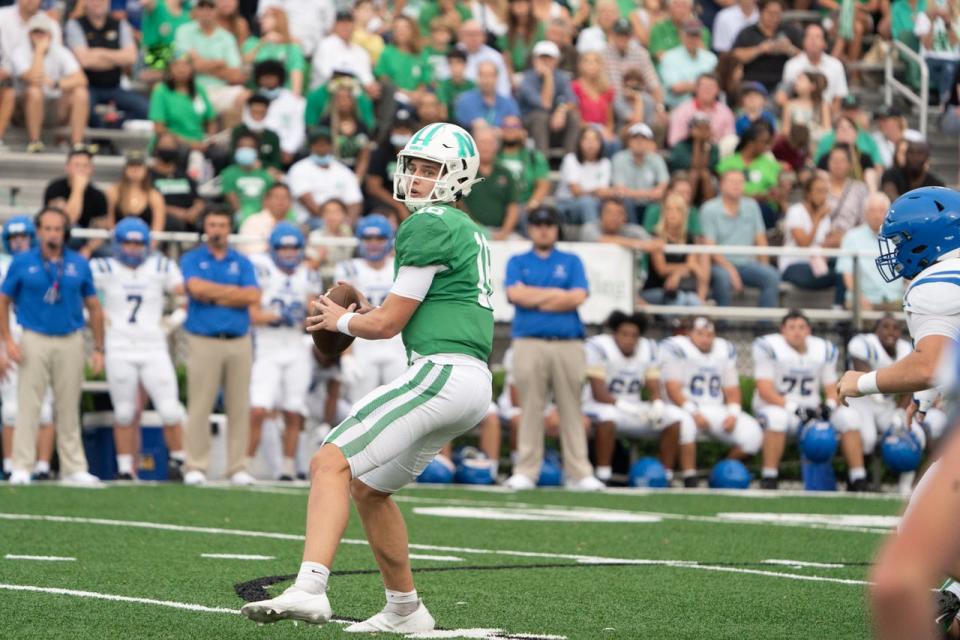 Newman quarterback Arch Manning looks to pass during a game against Vandebilt Catholic in New Orleans on Sept. 17.