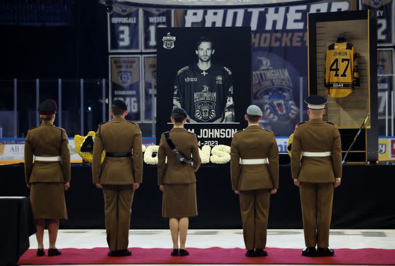 Memorial for Nottingham Panthers' Adam Johnson